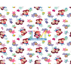 Tecido Oxford Estampa Digital - Maria Clara e Jp - Fundo Branco