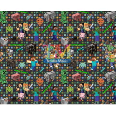 Tecido Oxford Estampa Digital - Minecraft Star