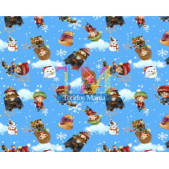Tecido Oxford Estampa Digital - Natal Harry Potter - Fundo Azul Tecido Oxford Estampa Digital - Natal Harry Potter - Fundo Azul