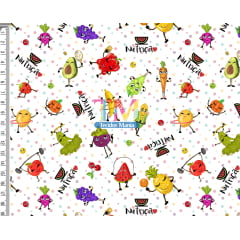 Tecido Oxford Estampa Digital - Nutrição - Frutas