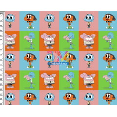 Tecido Oxford Estampa Digital - O Incrível Mundo de Gumball - Color