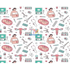 Tecido Oxford Estampa Digital - Obstetrícia