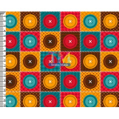 Tecido Oxford Estampa Digital - Patchwork - Botões
