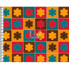 Tecido Oxford Estampa Digital - Patchwork - Flores