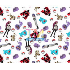 Tecido Oxford Estampa Digital - Pokémon - Equipe Rocket