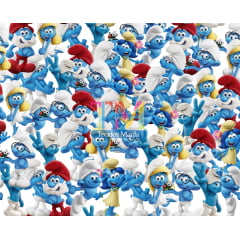 Tecido Oxford Estampa Digital - Smurf 