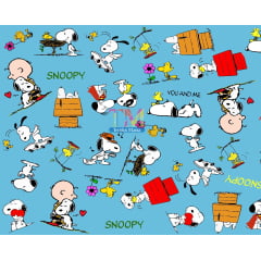 Tecido Oxford Estampa Digital - Snoopy e Charlie Brown - Fundo Azul Tecido Oxford Estampa Digital - Snoopy e Charlie Brown - Fundo Azul