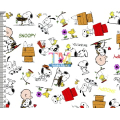 Tecido Oxford Estampa Digital - Snoopy e Charlie Brown - Fundo Branco Tecido Oxford Estampa Digital - Snoopy e Charlie Brown - Fundo Branco