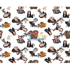 Tecido Oxford Estampa Digital - Wandinha - Família Addams