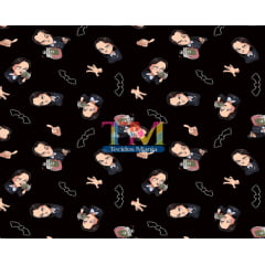 Tecido Oxford Estampa Digital - Wandinha - Fundo Preto Tecido Oxford Estampa Digital - Wandinha - Fundo Preto