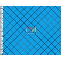Tecido Oxford Estampa Digital - Xadrez - Grid - Azul e Preto
