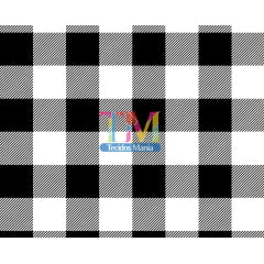 Tecido Oxford Estampa Digital - Xadrez - Preto Com Branco