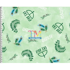 Sintético doll estampado  -  Oxóssi - Oke Arô - Fundo verde