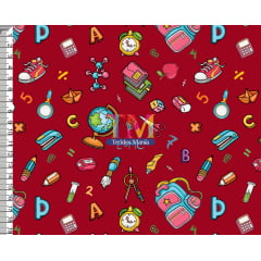 Sintético doll estampado - Escolar - fundo bordo