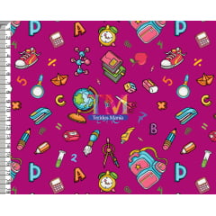 Sintético doll estampado - escolar - fundo pink