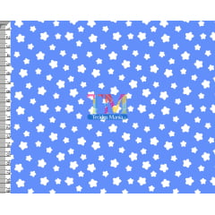 Sintético doll estampado  - Estrelas - Fundo azul