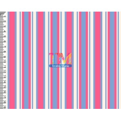 Sintético doll estampado  - Listrado - Verona -  azul vintage e rosa