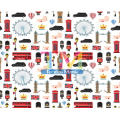 Sintético doll estampado - Londres - Fundo Branco
