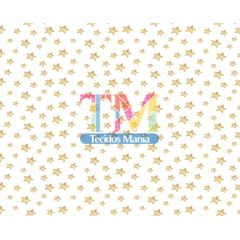 Sintético doll estampado - Natal - Estrelas aquarela - fundo branco