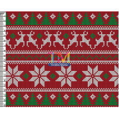 Sintético doll estampado - Natal - tricô - árvore e renas