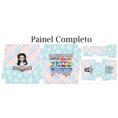 Sintético doll estampado - Painel ecobag - Necessaires - Dia dos Professores - Professora - xadrez