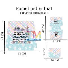 Sintético doll estampado - Painel ecobag - Necessaires - Dia dos Professores - Professora - xadrez