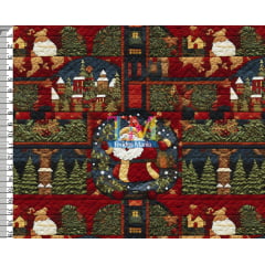 Sintético doll estampado - Papai noel - matelassê