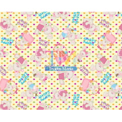 Sintético doll estampado - Páscoa Coelho - Bolinha