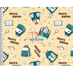 Sintético doll estampado - Professora - Mochila - Fundo amarelo