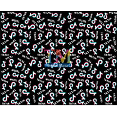 Sintético doll estampado - Tik Tok - Fundo Preto