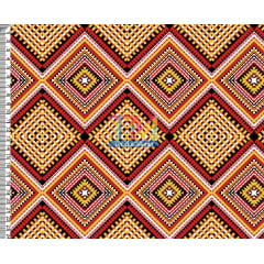 Sintético doll estampado - Tribal - Ziguezague - laranja e vermelho Sintético doll estampado - Tribal - Ziguezague - laranja e vermelho