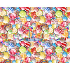 Tecido tricoline, microfibra ou gabardine estampado  - Doces candy colors