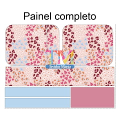 Tecido Gabardine estampado - Painel Shoulder bag - Oncinha - rosa