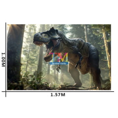 Tecido microfibra estampado - Painel de Festa - Dinossauro Jurassic World