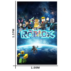 Tecido microfibra estampado - Painel de Festa - Roblox e seus amigos - Espaço