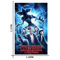 Tecido microfibra estampado - Painel de Festa - Stranger things - Demogorgon