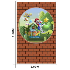 Tecido microfibra estampado - Painel - Mario Bros