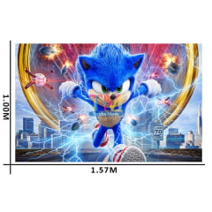 Tecido microfibra estampado - Painel - Sonic - O filme