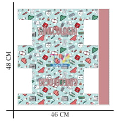 Tecido microfibra ou gabardine estampado - Painel Necessaire - Ginecologia