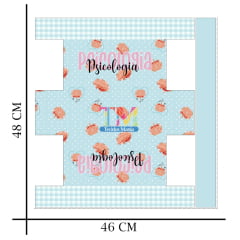 Tecido microfibra ou gabardine estampado - Painel Necessaire - Psicologia