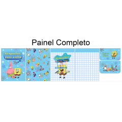 Tecido microfibra ou gabardine estampado - Painel roupinhas para vestir/lavar - Bob esponja