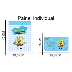 Tecido microfibra ou gabardine estampado - Painel roupinhas para vestir/lavar - Bob esponja