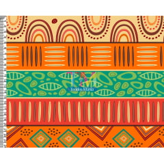 Tecido tricoline, microfibra ou gabardine estampado - Africana - ondas - bege