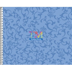 Tecido tricoline, microfibra ou gabardine estampado - Arabesco - Julia - Azul Vintage