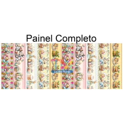 Tecido tricoline, microfibra ou gabardine estampado - Barrado 3D - Doces de Páscoa