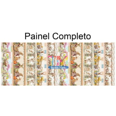 Tecido tricoline, microfibra ou gabardine estampado - Barrado 3D - Festival de Páscoa