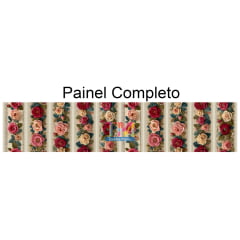 Tecido tricoline, microfibra ou gabardine estampado - Barrado 3D - Floral Rosas Vermelhas