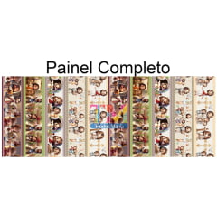 Tecido tricoline, microfibra ou gabardine estampado - Barrado 3D - Jesus - Semana Santa