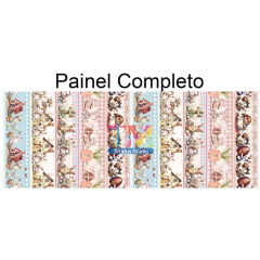 Tecido tricoline, microfibra ou gabardine estampado - Barrado 3D - Páscoa - Casa de Guloseimas