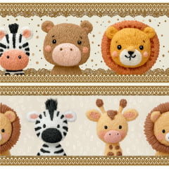 Tecido tricoline, microfibra ou gabardine estampado - Barrado 3D - Safari